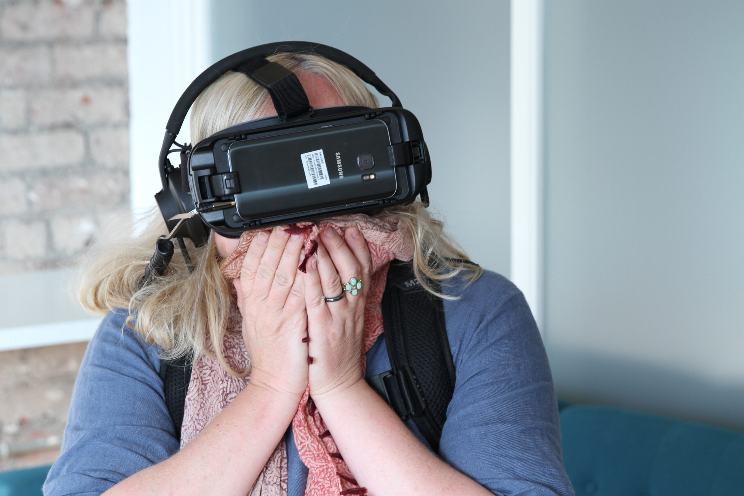 Participant experiencing VR